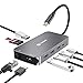 Price comparison product image andobil USB C Adapter, USB C Hub, 9 in 1 Type C Adapter with 4K HDMI, Ethernet Port, USB 3.0 Ports, PD, SD/TF Compatible with Apple MacBook Pro, Google Chromebook and More Type-C Laptops(Space Gray)