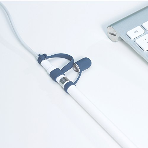 [4-Pack] FRTMA für Apple Pencil Kappe / Apple Pencil Spitze Kappe / Lightning Kabel Adapterhalter / Apple Pencil Kappenhalter für iPad Pro Bleistift, Mitternachts Blau - 2