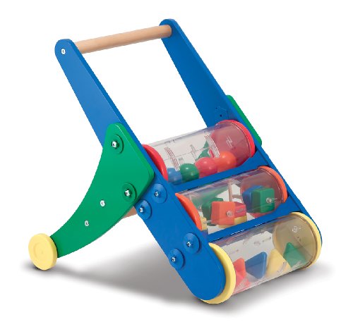 Melissa & Doug Rattle Rumble Wooden Push Toy and Activity Walker