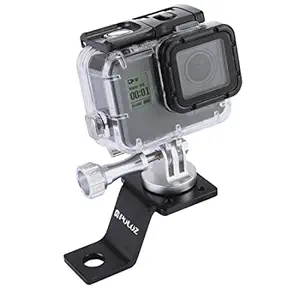 PULUZ Aluminum Alloy Motorcycle Fixed Holder Mount with Tripod Adapter & Screw for GoPro New Hero /HERO6 /5 Session /5/4 Session /4/3+ /3/2 /1, Sony RX0, Other Sport Cameras(Silver)