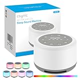 Esynic White Noise Machine Rechargeable White Noise Machine Baby Night Light White Noise Machine For Adults 7 Colour White Noise Sound Machine With 30 Kinds Sounds Good For Sleep Meditation Etc