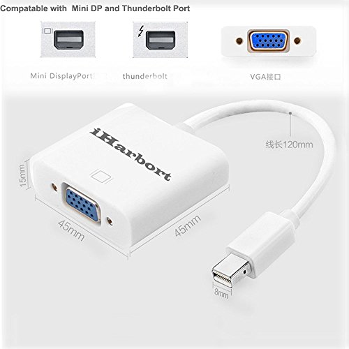 iHarbort Mini DisplayPort Display Port DP auf VGA Buchse Kabel Adapter Konverter für Macbook Air / Pro, Microsoft Surface Pro & Pro 2 3 - 2