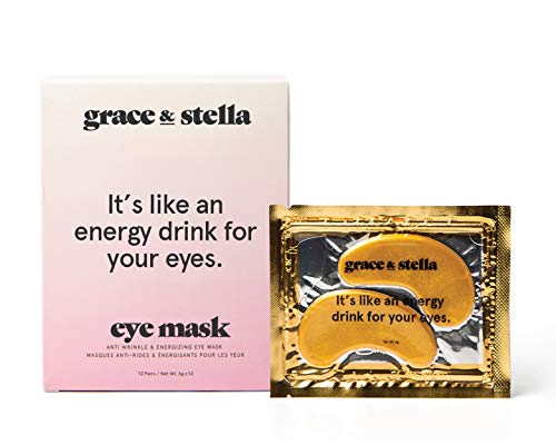 Grace & Stella Co. Grace & Stella Antiarrugas + Energizing Gold Collagen Eye Masks Depuffing Undereye Patches Vegan & All-Natural (12 pares)