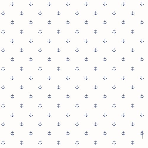 Marstrand 2973 Vlies-Tapete maritime kleine Anker 1,5cm Marine-blau auf weiß