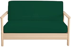 YARNS OF COTTON Twin-XL Size Futon Covers - 100% Egyptian Cotton Futon Slipcovers - Foldable Armless Sofa Cover - Twin-XL Size Futon Mattress Cover for Futon Sofa Bed - Zippered Futon Couch Cover, Olive