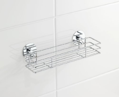 WENKO 5635100 Turbo-Loc Gewürzbord – Befestigen ohne bohren, verchromtes Metall, 30 x 9 x 8 cm, Silber glänzend - 2