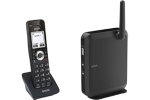 Snom M110 SC Bundle DECT - Base M100 SC + telefono cordless casa - Telefono per Ufficio e Casa con 8 Account SIP, 6 Chiamate Simultanee, Aggiornamenti OTA - Ideale per PMI, Fino a 10 Cordless