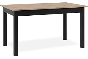 Newfurn Esstisch Tisch Wildeiche Esszimmertisch Küchentisch Speisetisch II 140x76,5X 80 cm (BxHxT) ausziehbar bis 180 cm inkl. 40cm Tischplatte Wildeiche Küchentisch Speisetisch Esszimmer