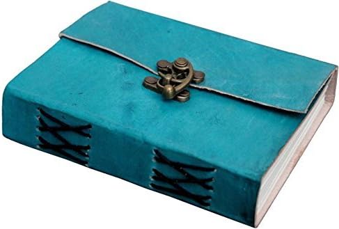 Tuzech Handmade Pure Leather Diary Leather Journal For Office Home Daily Use With Lock Ocean Blue