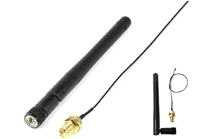 zalati Lot de 2 antennes WiFi M.2 2,4 GHz 5,8 GHz 3dBi MIMO RP-SMA mâle + 2 câbles NGFF IPEX4 vers RP-SMA de 15 cm pour Carte réseau sans Fil M.2 NGFF Intel Adaptateur WiFi pour Ordinateur Portable
