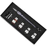 valkyrie Handmade Glass Fountain Pen Calligraphy Hokka Set with 4 Inks