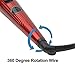 CkeyiN® 360 Degree Rotation Cord Hair Rollers Curling Iron Wand Electric Ceramic Hair Curler Spiral Styling Tools (Red)