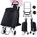 Produktbild COSTWAY Einkaufstrolley in schwarz/klappbarer Einkaufswagen/Einkaufsroller bis 35kg / Shopping Trolley/Einkaufstasche