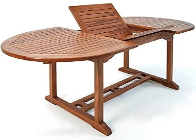 Deuba Table de jardin Vanamo Bois d'eucalyptus 200 x 100 x 74 cm Dépliable Extérieur Terrasse