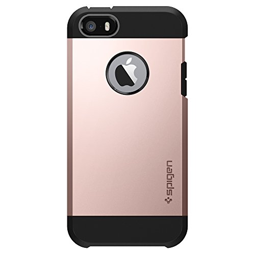 iPhone SE Case, Spigen [Tough Armor] HEAVY DUTY [Rose Gold] EXTREME Protection Dual Layer Case for iPhone SE/5S/5 - Rose Gold (041CS20190)