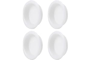 Morobor 4 Pack Closet Door Finger Pull, Plastic Round Sliding Pull, Recessed Kitchen Cabinet Handles Pull, Invisible Door Handle, Bright White