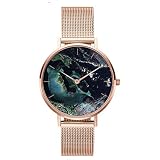 Armbanduhren Mode-Accessoires, Damen Korallenmuschel Edelstahl Mesh Band Casual Quarz-Armbanduhr - Rose Gold