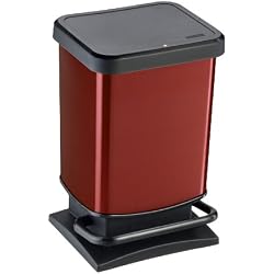 Rotho 2043973 Paso Poubelle à Pédale Métallique Rouge 20 L