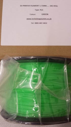Technologyoutlet Hochwertiges PLA-Filament für 3D-Drucker, geeignet für MakerBot, RepRap, MakerGear, Ultimaker, Up etc., 1,75 mm, 1 kg, Grün - 2
