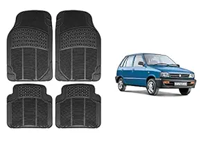 RS Enterprises Carpet Floor/Foot 4D Rubber Mats for Maruti Suzuki 800 Car Black