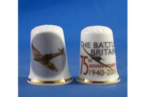 BIRCHCROFT CHINA Birchcroft Porcelain China Collectable Thimble - Battle of Britain 75th Anniversary