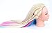 24" Cosmetology Mannequin Head 100% Synthetic Hair Rainbow Color, Practice Training Hair Styling Mannequin Head with Table Clamp Holder and Mini Detangling Brush (Blonde Series)