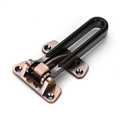 Preisvergleich Produktbild (2er-Pack) Security U-Schwenkriegelschloss-Türschutz für Flügeltüren, Sekundärsicherheitsschloss für Haus und Hotel, 3-7 / 8-Zoll-Stangenlänge,Zinklegierung, Druckguss mit Antik-Messing-Finish