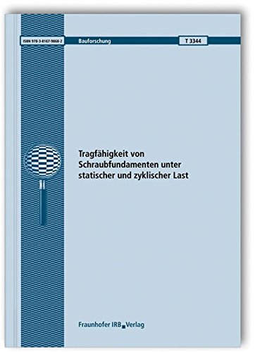 Preisvergleich Produktbild Tragfähigkeit von Schraubfundamenten unter statischer und zyklischer Last. Abschlussbericht. (Bauforschung)