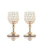EXQUISITAMENTE ARTESANÍAS: 100% cuentas de cristal hechas a mano, cada bola de cristal está hecha de cristales seleccionados de alta calidad K9 octagonales, que está chispeando y brillando como joyas reales.Y el bastidor de metal pesado bien hecho es robusto y más durable, sin óxido, menos brillante que otros candelabros de hierro en el mercado.