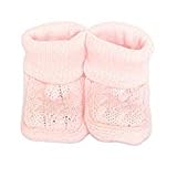 (BABY PINK)Baby's Knitted Booties 0-3 months