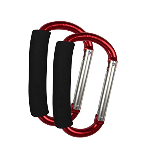 Universal Pushchair Stroller Clip Hook Shopping Bag Carrier Holder (red)