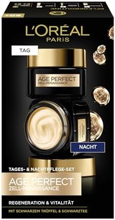 L'Oréal Paris Set per la cura del viso, anti-invecchiamento e la cura notturna per promuovere la rigenerazione cellulare, con formula antiossidante e vitamina E, Age Perfect Cell Rinascimento, 2 x 50