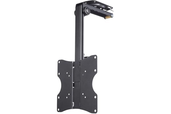 Hama Support Mural TV Idéal Plafond Mansardé Chambre sous Pente Comble Garantie 10ans (pour écran 48 à 117 cm (19" - 46") 20Kg, Inclinable, Orientable 100°, Rabattable, VESA 200 x 200 Max) Noir