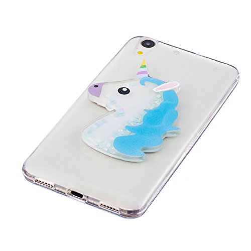Funda Huawei Y6 II  Carcasa Huawei Honor 5A  Caselover 3D Bling Silicona TPU Unicornio Carcasas para Huawei Y6 II   Huawei Honor 5A Glitter L  quido Arena Movediza Protecci  n Caso Sparkle Brillar Cristal Tapa Case Suave Transparente Claro Bumper Cover Anti Ara  azos Choque Absorci  n Cubierta Caja  5 5 pulgadas  - Azul