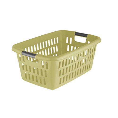 axentia Wäschekorb Plastik, stapelbar – Wäschesammler eckig – Wäschewanne Kunststoff fürs Bad – Wäschekiste in Grün, Lila & verschiedenen Farben – Wäschetragekorb 60 l - 3