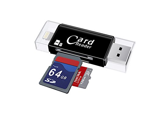 3 in 1 Kartleser USB, SD & Micro SD OTG Kartenleser für iPhone, iPhone 7 , plus , iPad ,Android , Samsung, Micro USB, PC und Mac