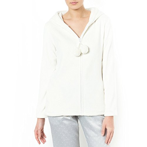 Love Josephine Womens Women'S Long-Sleeved House Jacket With Hood White Size 18/20