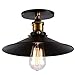 Produktbild Fuloon Lampe Vintage Industrie, E27 Deckenleuchte Industrielampe Retro Edison Loft Pendelleuchte Lampenschirm für Cafe Bar DIY Balkon Veranda Esszimmer Küche Lampe leuchte Schwarz
