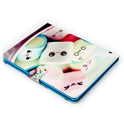 iPad Air 2 Lederhülle – Felfy Slim Full Body Cute Cartoon Sweet Candy Funny Eyes Muster PU Case Cover Etui Schutz Hülle Tasche für iPad Air 2 iPad 6 + 1x Koala Anti Stöpsel + 1x Silber Stylus - 5