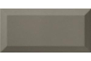 GO BATHROOMS Metro Bisel Grey Ceramic Wall Bathroom Tile Subway Brick Effect 100mm x 200mm Bevelled Edge Kitchen Tiles Gloss Finish 1m2 Box of 50