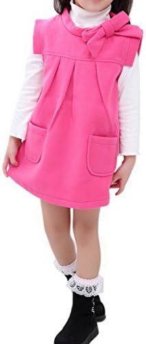 Jixin4you Girls Sleeveless Woolen Princess Party Rosy Dress Asia 80 Bust 62cm