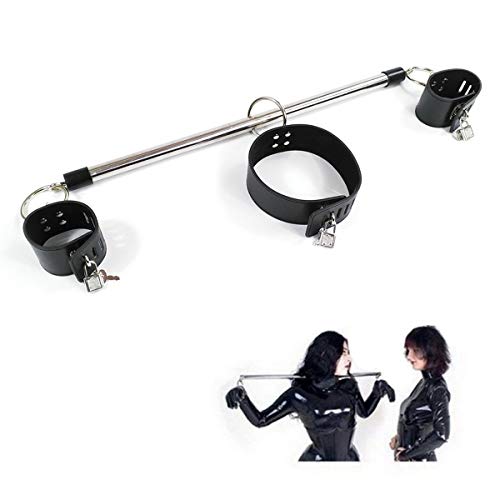 Preisvergleich Produktbild Spreizstange mit 4 verstellbaren Ledergurten (Schwarz)