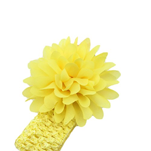 Demarkt Baby Girl Hair Accessories Headband Yellow Knitted Look Band Flower Infant Kids Children's Elastic Decorative Hairband