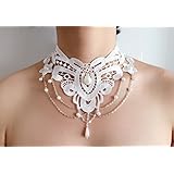 Vintage style romantic bridal lace necklace / ceremony