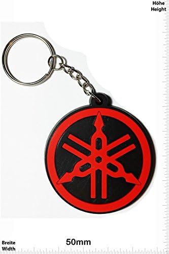 Keychains - Yamaha -round - red - Motocross - Motorcycle - Motorbike - Skater - Scooter - Sport - Key Ring - Kautschuk Rrubber Keyring - perfect also bags, wallets or briefcase - Give away