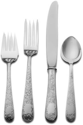 Kirk Stieff Old Maryland Engraved 4-Piece Sterling Silver Flatware Place Set, Service for 1 by Kirk Stieff