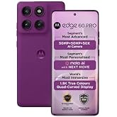 Motorola Edge 60 Pro 5G (Pantone Sparkling Grape, 16 GB RAM, 512 GB Storage) | Dimensity 8350 Extreme | 50 MP + 50 MP + 10 MP Triple Rear Camera | 6.7