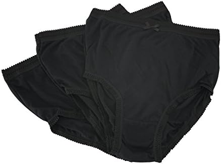 myBirthBox 3PK Ladies Soft Cotton Black High Briefs for Everyday and Hospital Bag Use (Medium)