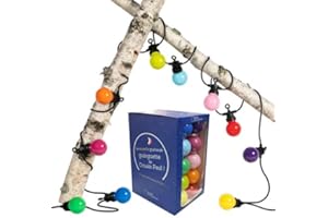 La Case de Cousin Paul Guirlande Guinguette LED Multicolore Bahia Extérieure, 5m, Extensible à 25m, Résistante aux Intempéries, Boules en Polycarbonate Recyclable - Fabriquée en France
