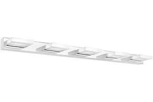 Klighten Lámpara LED de Espejo 20W 1300LM Lámpara de Baño, Blanco Frio 6000K Lámpara LED de Pared Luz de Gabinete IP44 Luz de Espejo de Baño de Acero Inoxidable 95CM